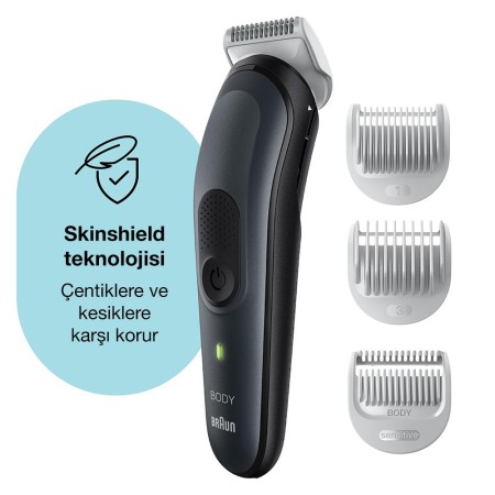 Braun BodyGroomer 3 BG 3340 SkinShield Teknolojisi, 3 Ek Parçalı Vücut Bakım Seti - Thumbnail
