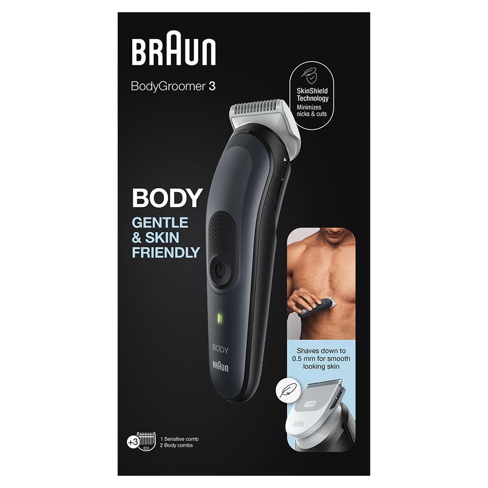 Braun BodyGroomer 3 BG 3340 SkinShield Teknolojisi, 3 Ek Parçalı Vücut Bakım Seti