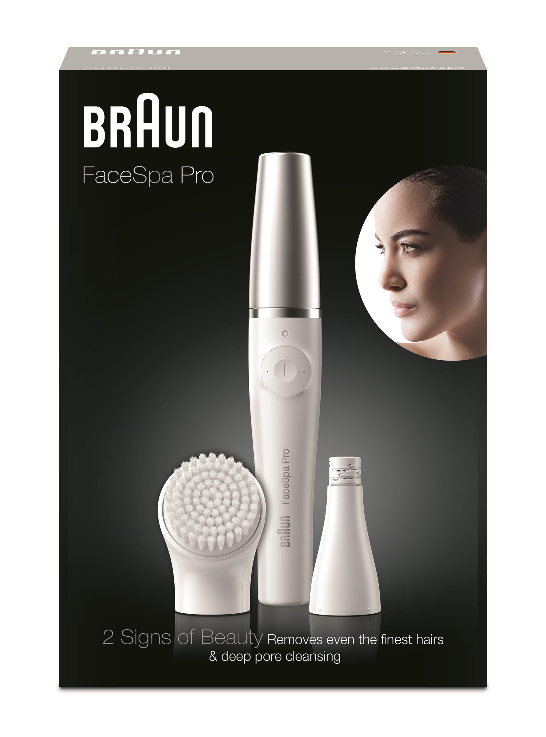 Braun FaceSpa Pro 910 Şarjlı Yüz Epilatörü 2'si 1 Arada Epilasyon ve Cilt Bakım Seti
