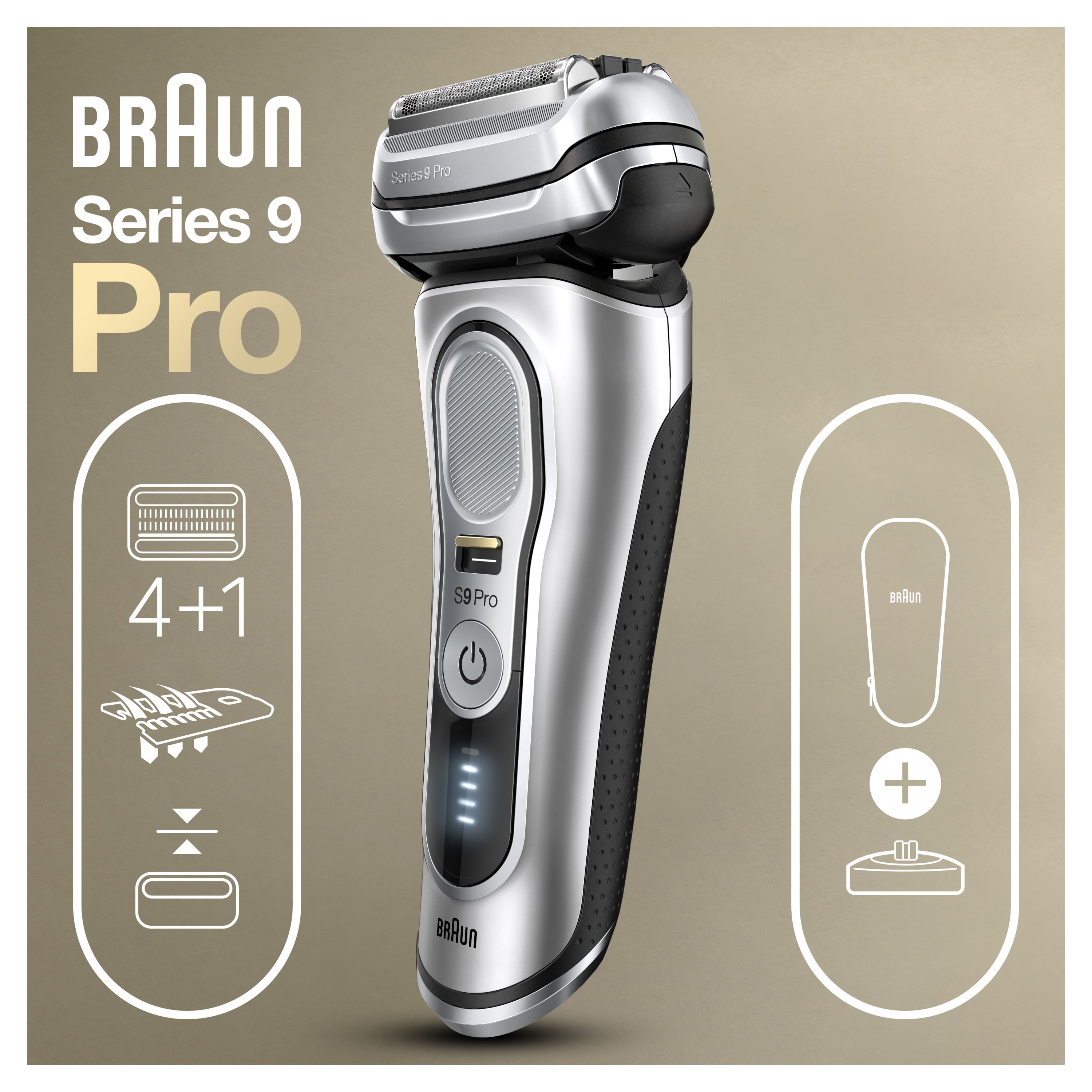 Braun Series 9 Pro 9417 Islak & Kuru Şarjlı Tıraş Makinesi + Şarj Standı + Seyahat Çantası