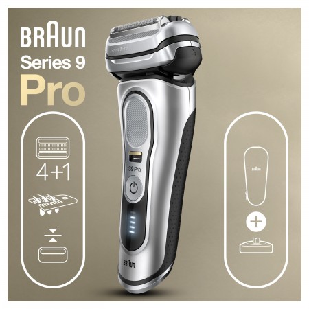Braun Series 9 Pro 9417 Islak & Kuru Şarjlı Tıraş Makinesi + Şarj Standı + Seyahat Çantası - Thumbnail
