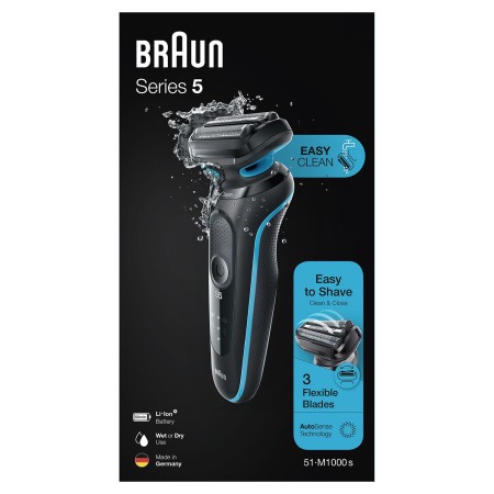 Braun Yeni Seri 5 M1000s Kablosuz Tıraş Makinesi, AutoSense, EasyClean, EasyClick, Islak & Kuru - Thumbnail