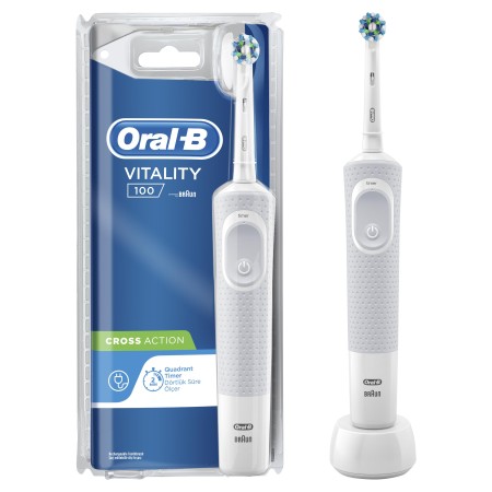 Oral-B - Oral-B D100 Vitality Cross Action Şarjlı Diş Fırçası - Beyaz