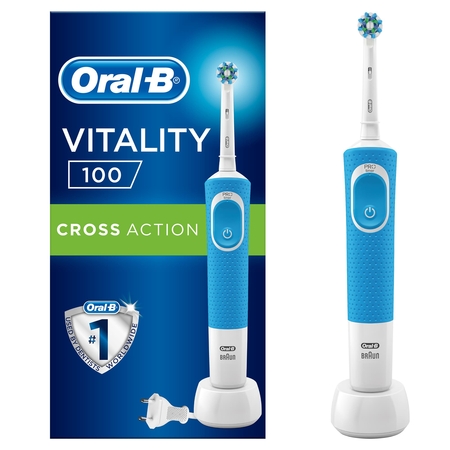 Oral-B - Oral-B D100 Vitality Cross Action Şarjlı Diş Fırçası - Mavi