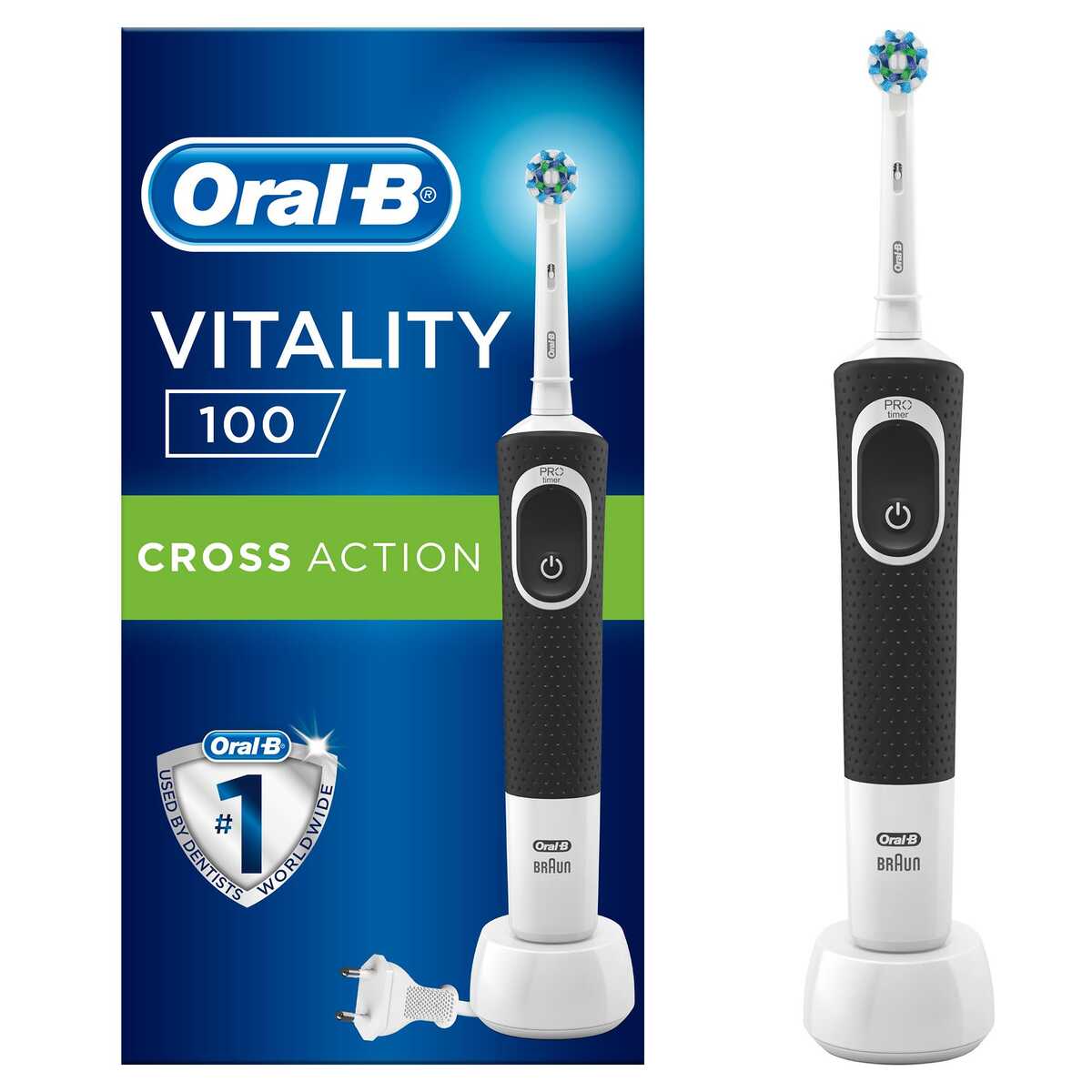 Oral-B D100 Vitality Cross Action Şarjlı Diş Fırçası - Siyah