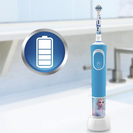 Oral-B D100 Vitality Frozen Özel Seri Çocuklar İçin Şarj Edilebilir Diş Fırçası + Seyahat Kabı - Thumbnail