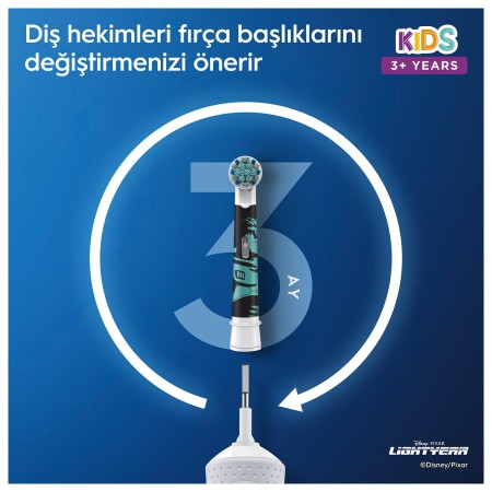 Oral-B D100 Vitality Lightyear Özel Seri Çocuklar İçin Ekstra Yumuşak Şarj Edilebilir Diş Fırçası + Seyahat Kabı  - 9