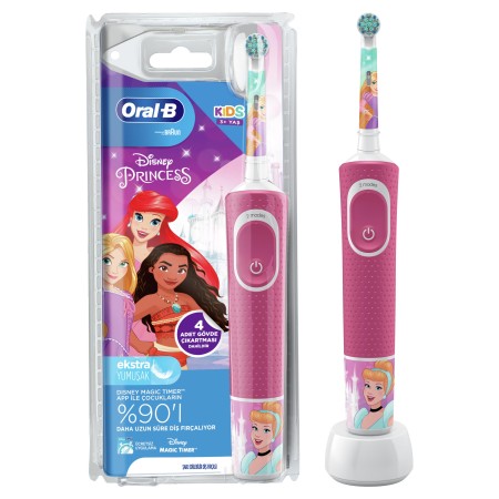 Oral-B - Oral-B D100 Vitality Princess Özel Seri Çocuklar İçin Şarj Edilebilir Diş Fırçası
