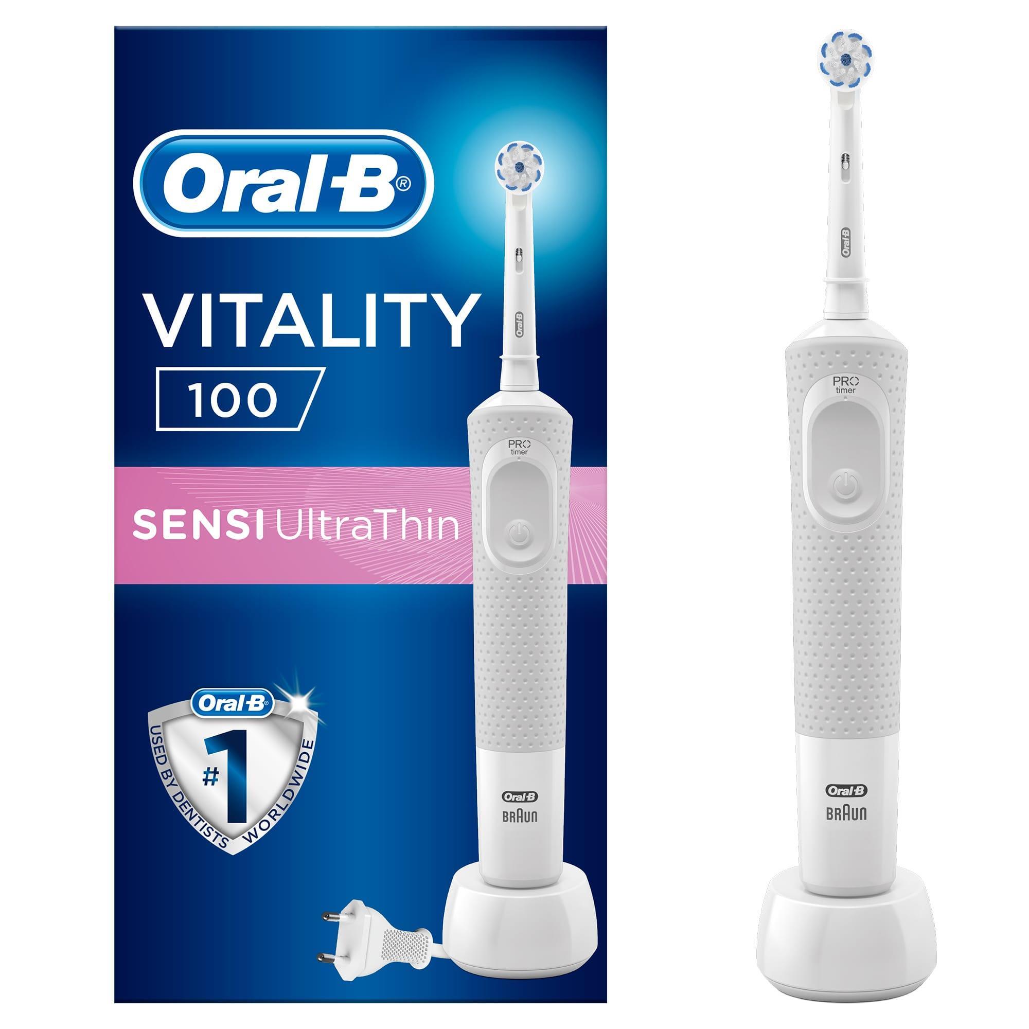 Oral-B - Oral-B D100 Vitality Sensi Ultra Thin Şarjlı Diş Fırçası - Beyaz
