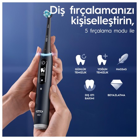 Oral-B iO 6 Smile Şarjlı Diş Fırçası - Siyah - Thumbnail