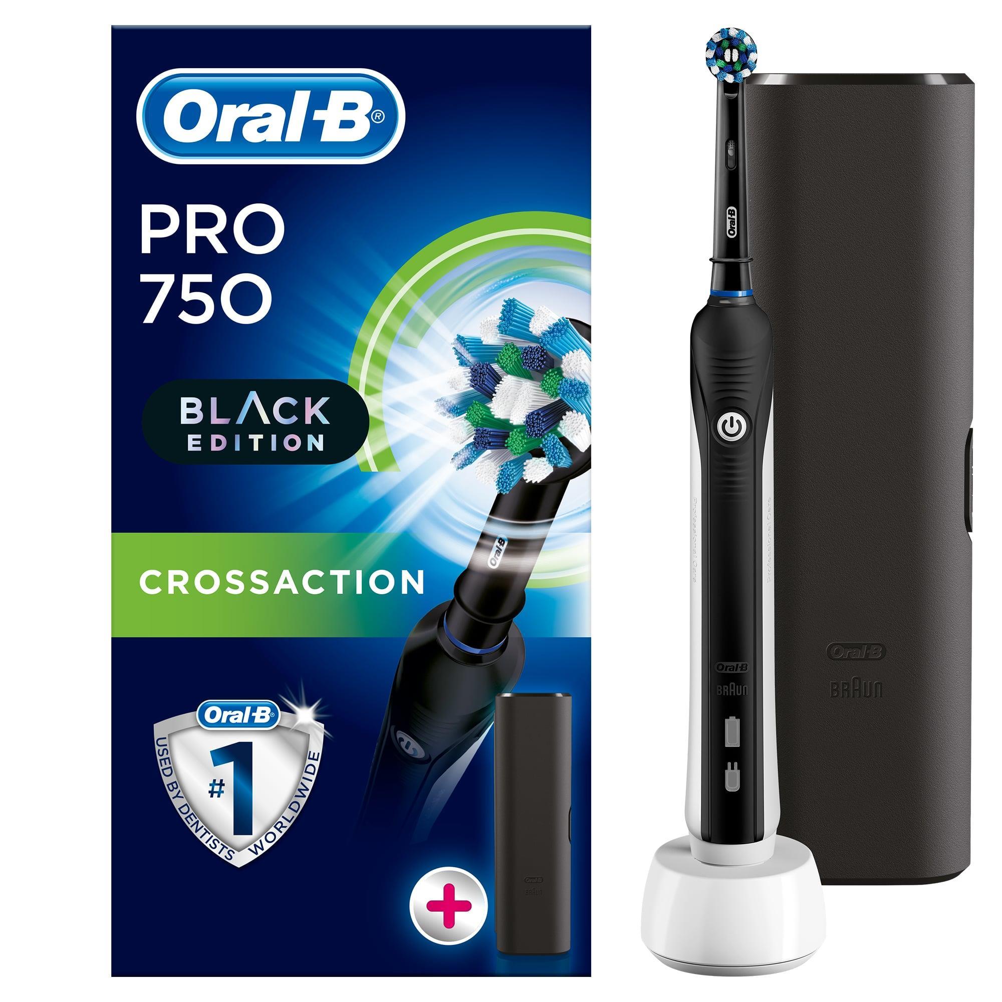 Oral-B Pro 750 Şarj Edilebilir Diş Fırçası Cross Action Siyah + Seyahat Kabı Hediyeli