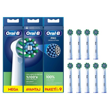 Oral-B - Oral-B Pro Cross Action 9'lu Diş Fırçası Yedek Başlığı EB50