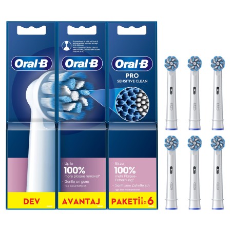 Oral-B - Oral-B Pro Sensitive Clean 6'lı Diş Fırçası Yedek Başlığı EB60