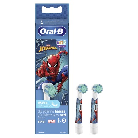Oral-B Spiderman Çocuklar İçin 2'li Diş Fırçası Yedek Başlığı EB10 - Thumbnail