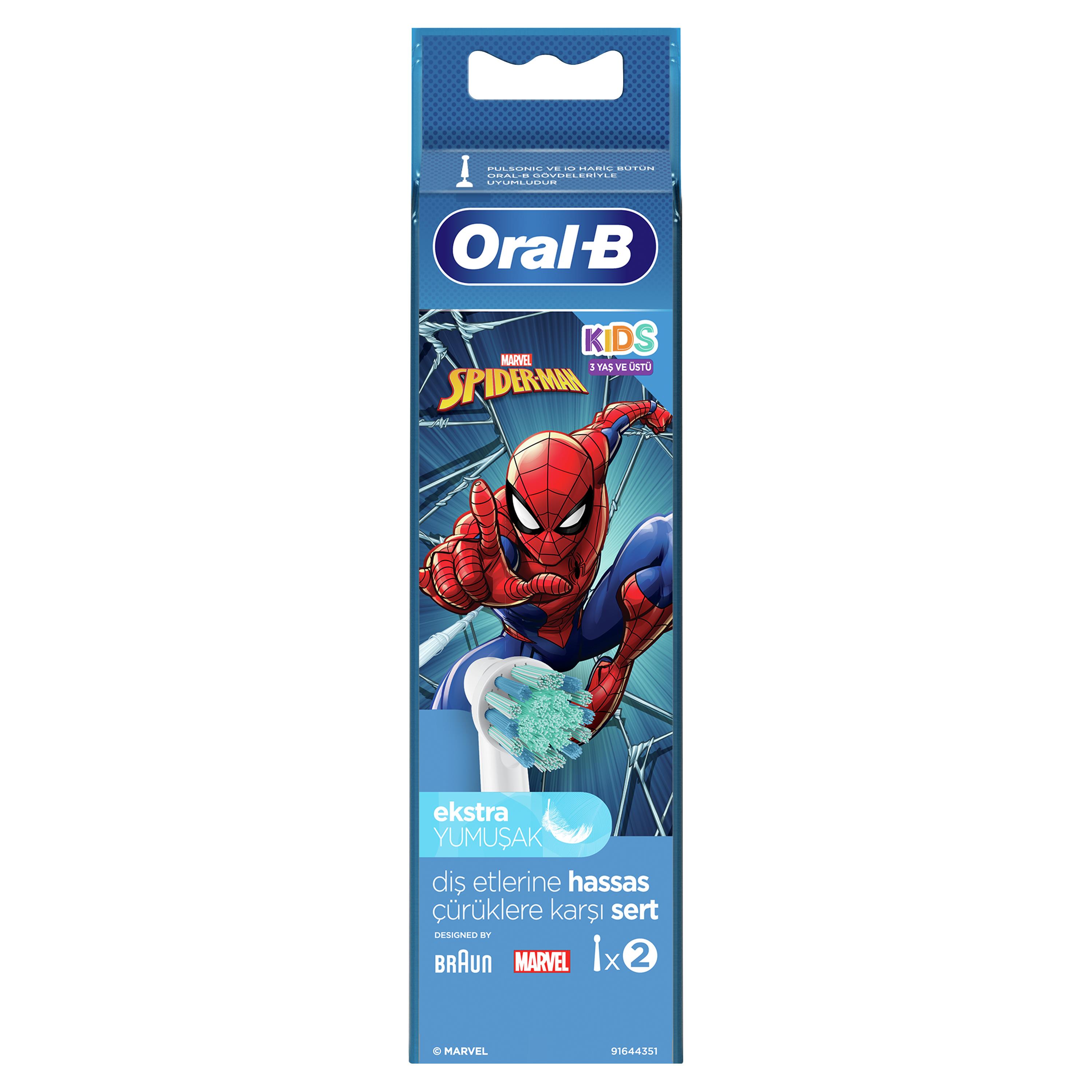 Oral-B Spiderman Çocuklar İçin 2'li Diş Fırçası Yedek Başlığı EB10