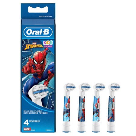 Oral-B - Oral-B Spiderman Çocuklar İçin 4'lü Diş Fırçası Yedek Başlığı EB10