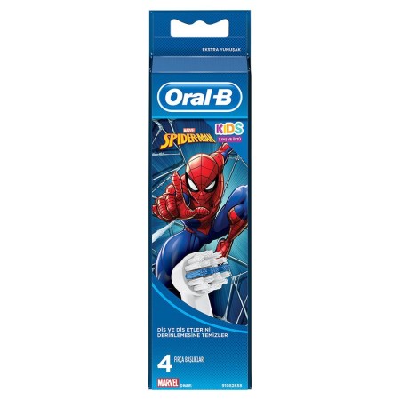 Oral-B Spiderman Çocuklar İçin 4'lü Diş Fırçası Yedek Başlığı EB10 - Thumbnail