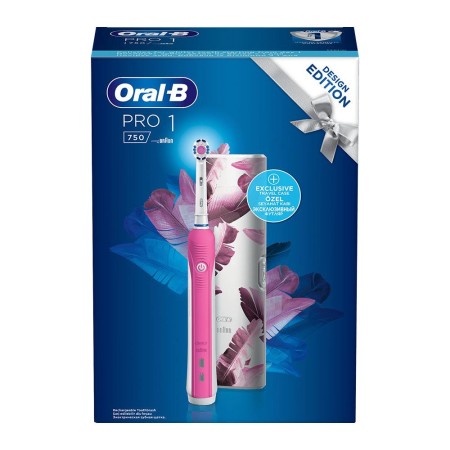 Oral-B Pro 750 Şarj Edilebilir Diş Fırçası Pembe + Seyahat Kabı Hediyeli - Thumbnail